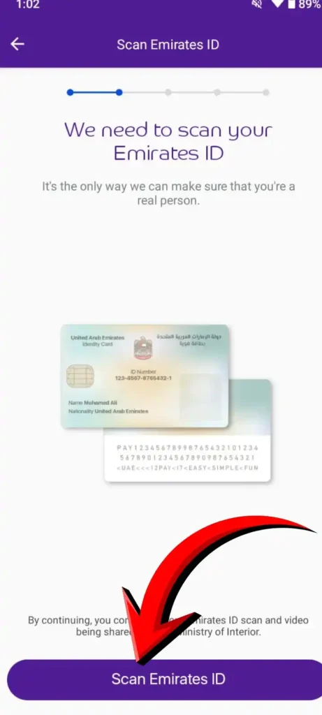 Scan front and Back of your Emirates Id/