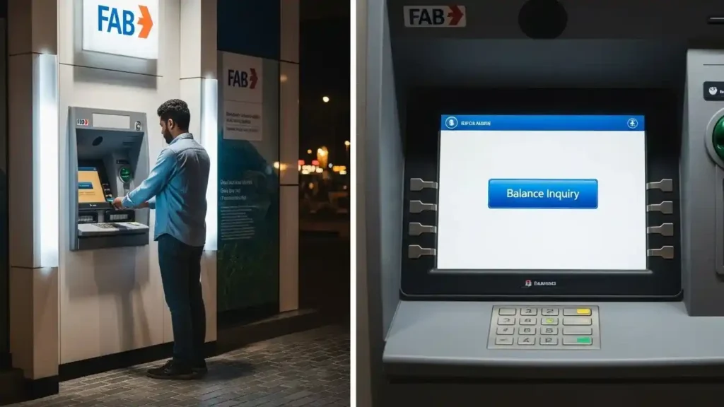 A person can check fab atm balance check at Abu Dhabi Bank ATM machine.